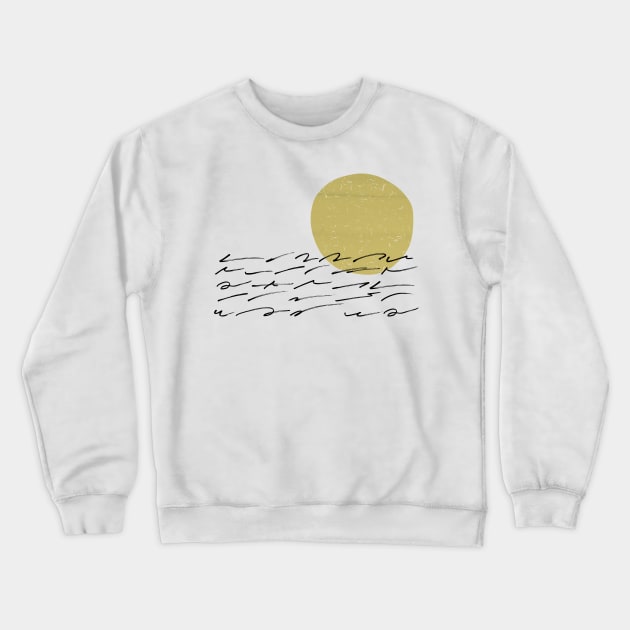 Abstract sunset sunrise gold black Crewneck Sweatshirt by ninoladesign